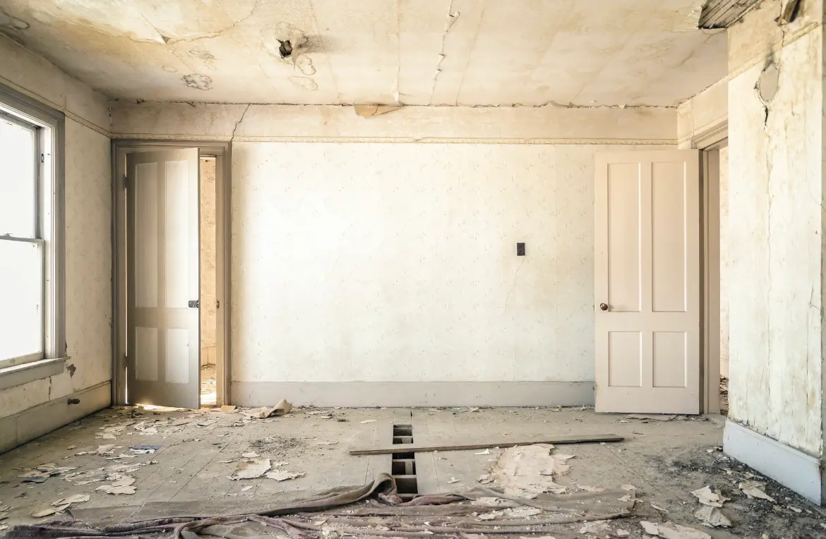 Waste disposal crew managing a cleanout project in White House